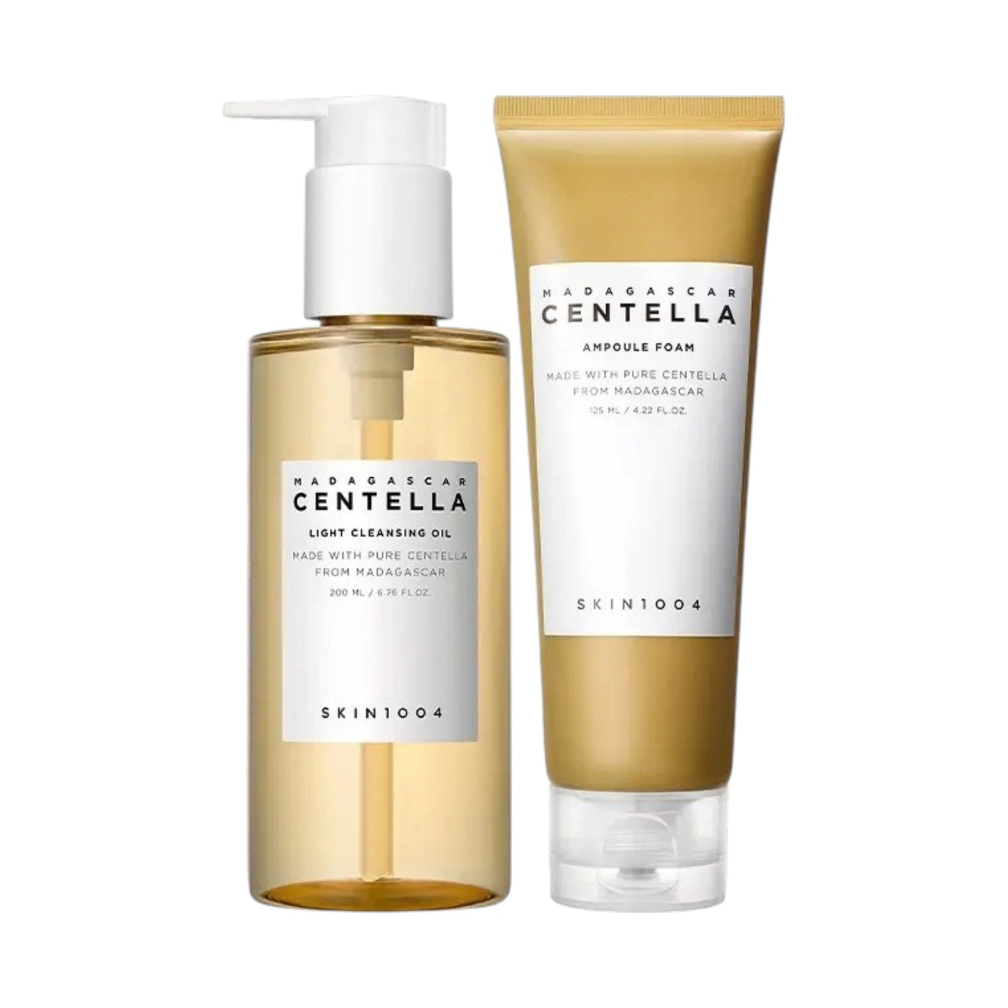 SKIN1004 Madagascar Centella Double Cleansing Duo Set (Cleansing Oil 200ml + Ampoule Foam 125ml)