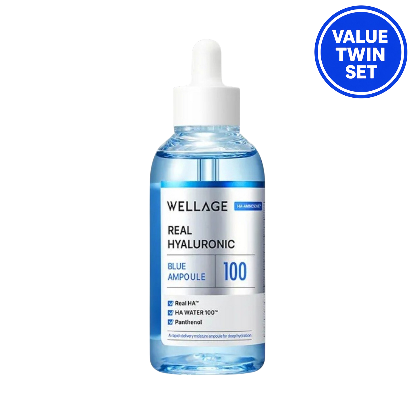 WELLAGE REAL HYALURONIC BLUE AMPOULE 75ml + 75ml Double Set