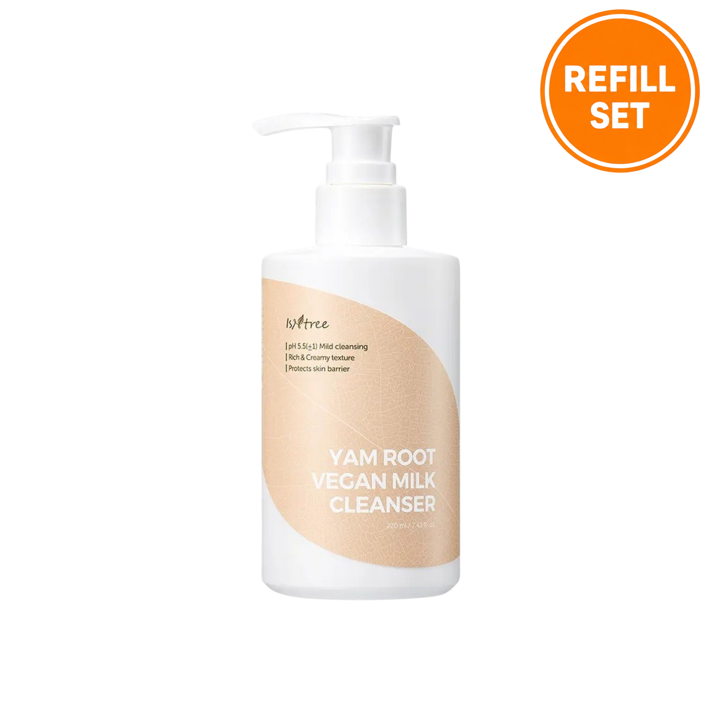 ISNTREE Yam Root Vegan Milk Cleanser 220ml + 100ml Refill Set