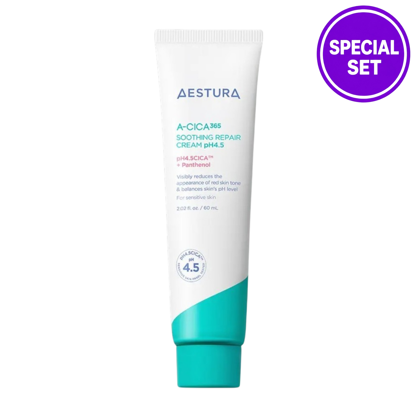 AESTURA A-CICA 365 SOOTHING REPAIR CREAM pH4.5 60ML + 20ML SPECIAL SET