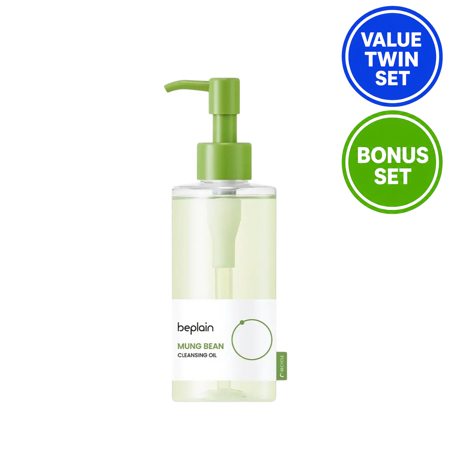 BEPLAIN Mung Bean Cleansing Oil Double Set (200ml + 200ml + 20ml Foam Bonus)