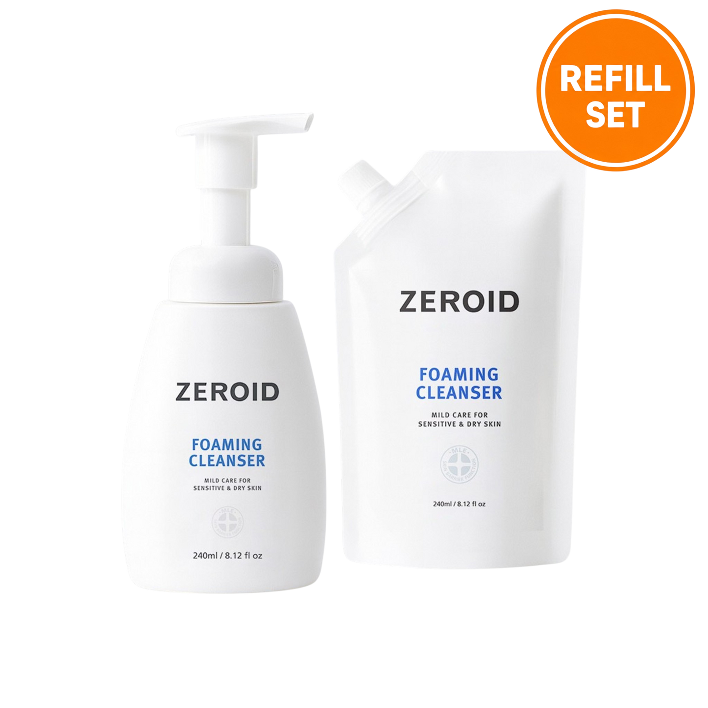 ZEROID Foaming Cleanser 240ml + 240ml Refill Set