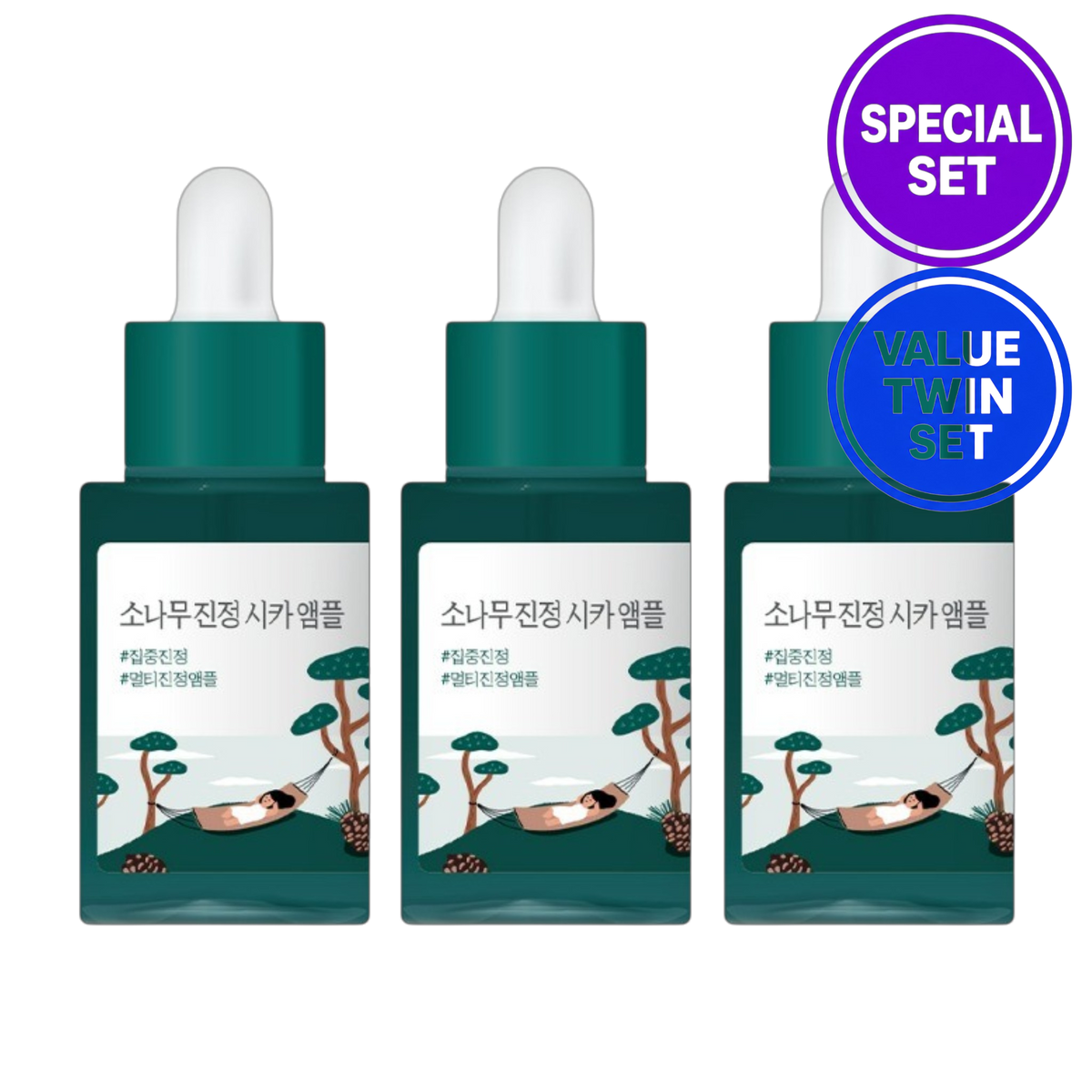 ROUND LAB PINE CALMING CICA AMPOULE 30ML + 30ML + 30ML SPECIAL SET
