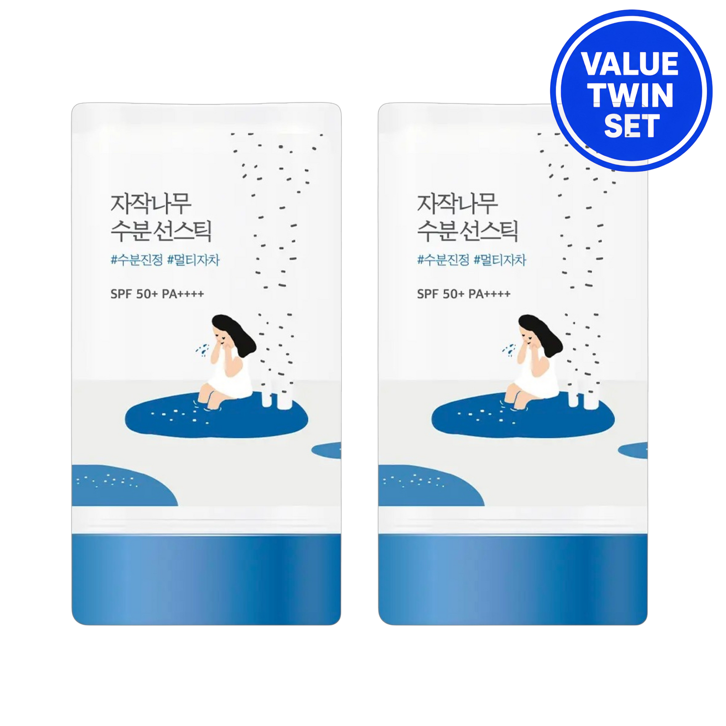 ROUND LAB Birch Juice Moisture Sun Stick SPF50+ PA++++ 19g + 19g (Value Twin Set)