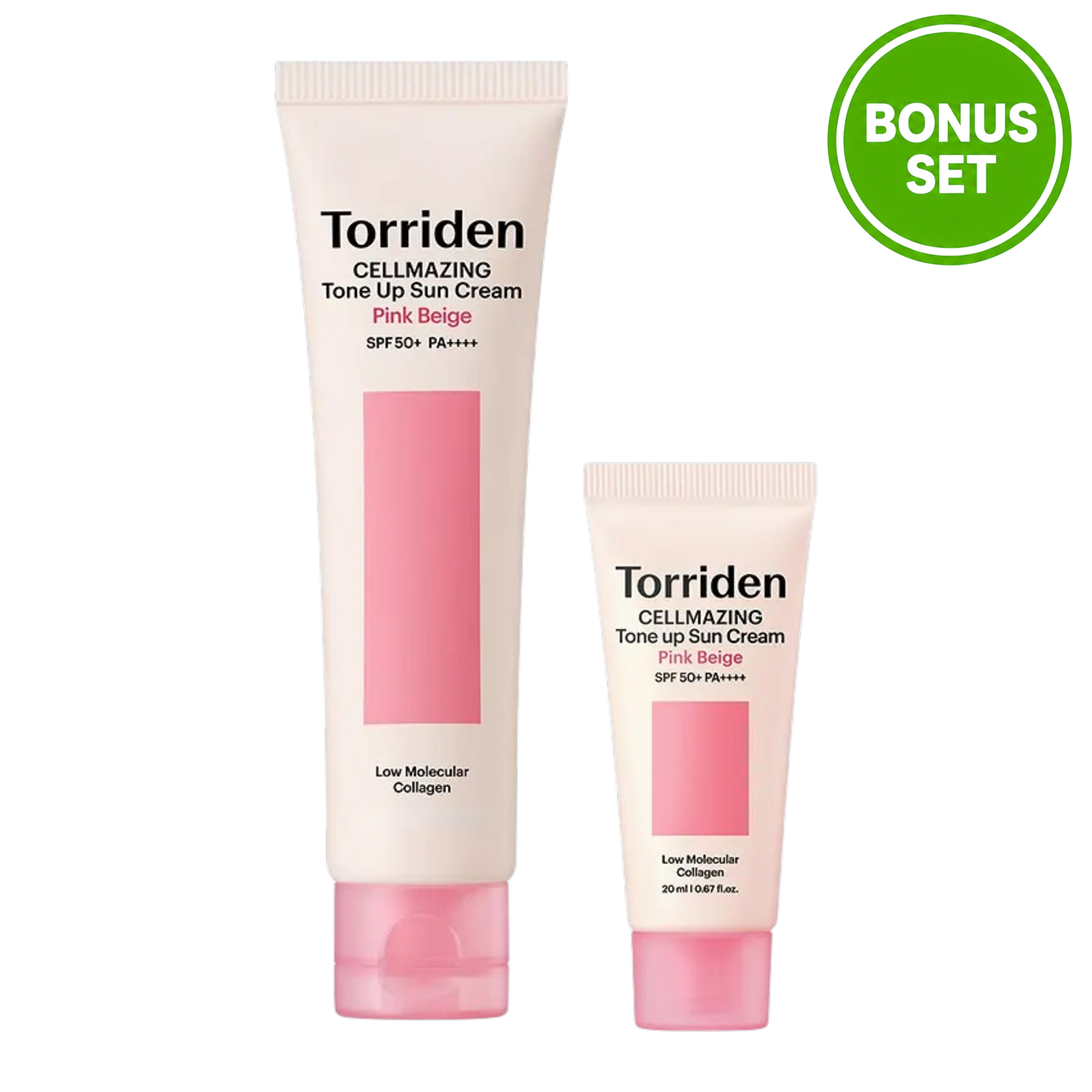 Torriden CELLMAZING Tone Up Sun Cream Pink Beige SPF50+ PA++++ (60ml + 20ml) Bonus Set
