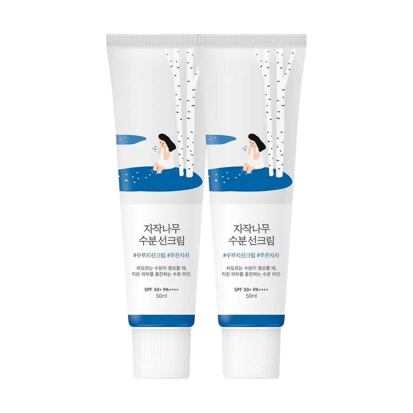 Round Lab Birch Moisturizing Sun Cream SPF50+ PA++++ Set (50ml + 50ml) Value Twin Set