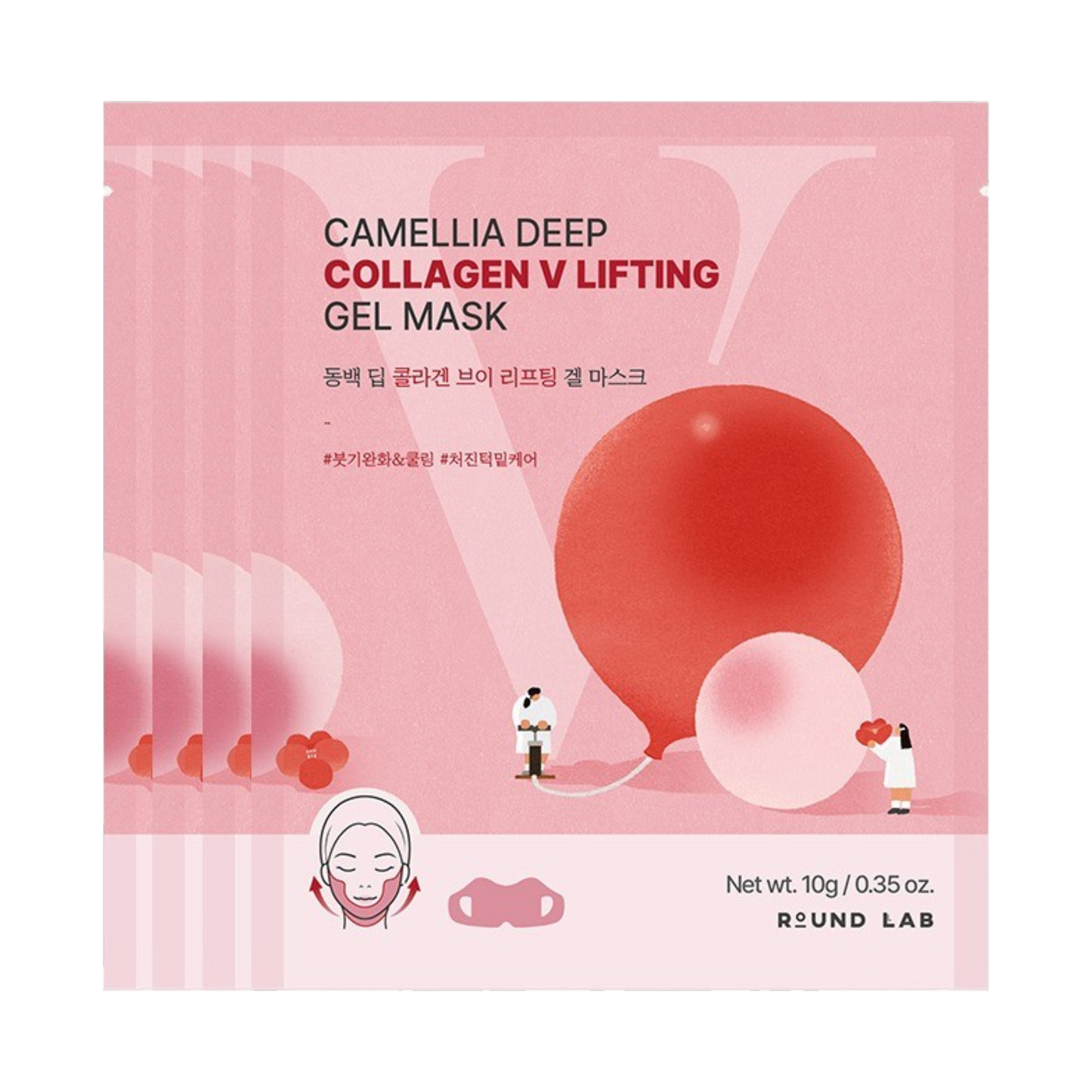 ROUND LAB Camellia Deep Collagen V Lifting Gel Mask 10g × 4ea