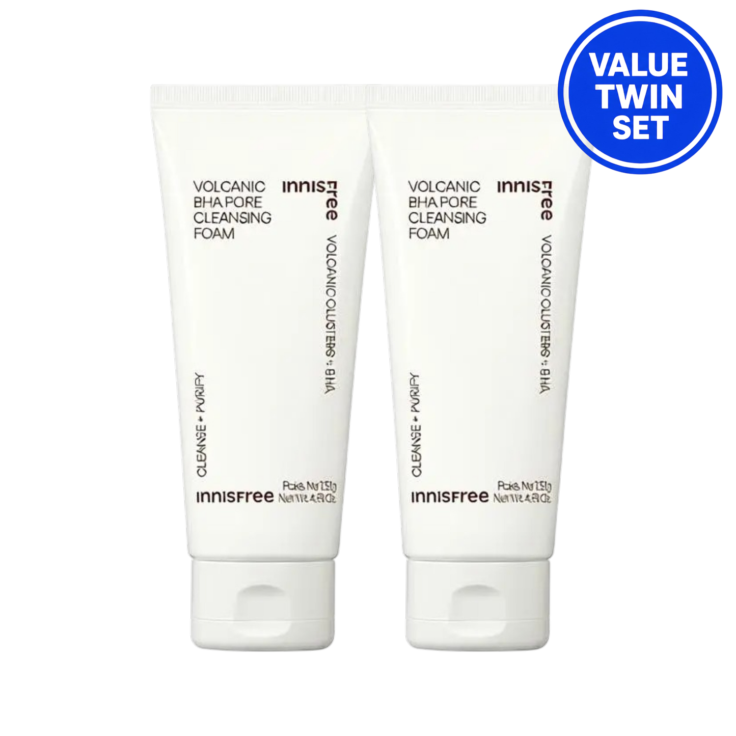 INNISFREE Volcanic BHA Pore Cleansing Foam 130g + 130g Value Twin Set