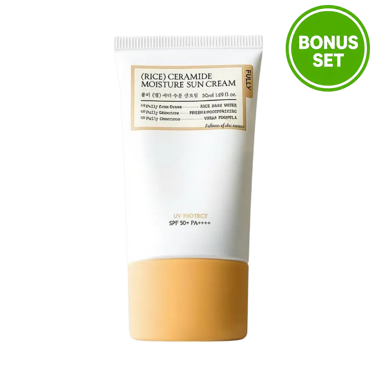 FULLY Rice Creamide Moisture Sun Cream SPF50+ PA++++ 50ml + 30ml Bonus Set