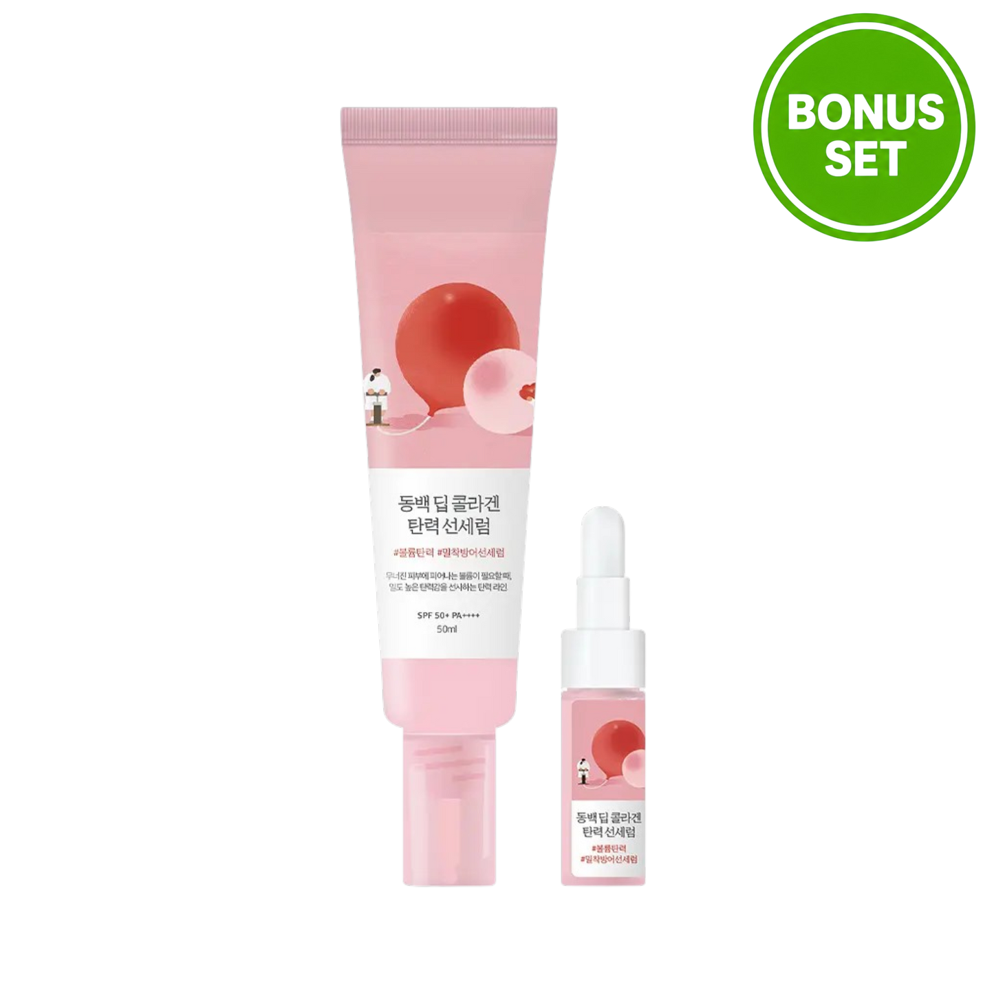 Round Lab Dongbaek Deep Collagen Firming Sun Serum SPF50+ PA++++ 50ml + 7ml Bonus Set