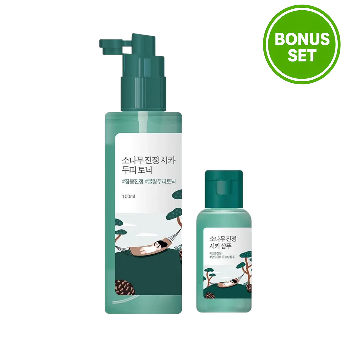 Round Lab Pine Calming Cica Scalp Tonic 100ml + Shampoo 50ml Bonus Set