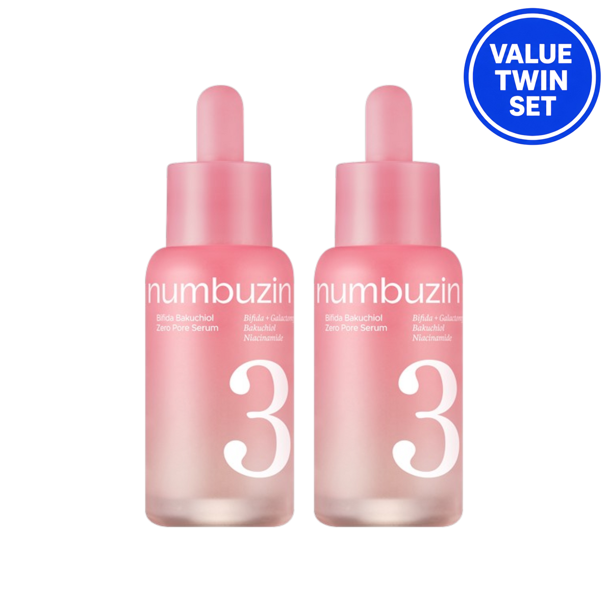 NUMBUZIN NO.3 BIFIDA BAKUCHIOL ZERO PORE SERUM 30ML + 30ML TWIN VALUE SET