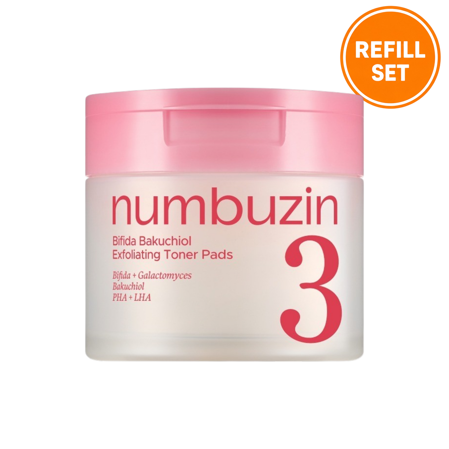 NUMBUZIN No.3 Bifida Bakuchiol Exfoliating Toner Pads - 70 Pads + 70 Pads Refill Set