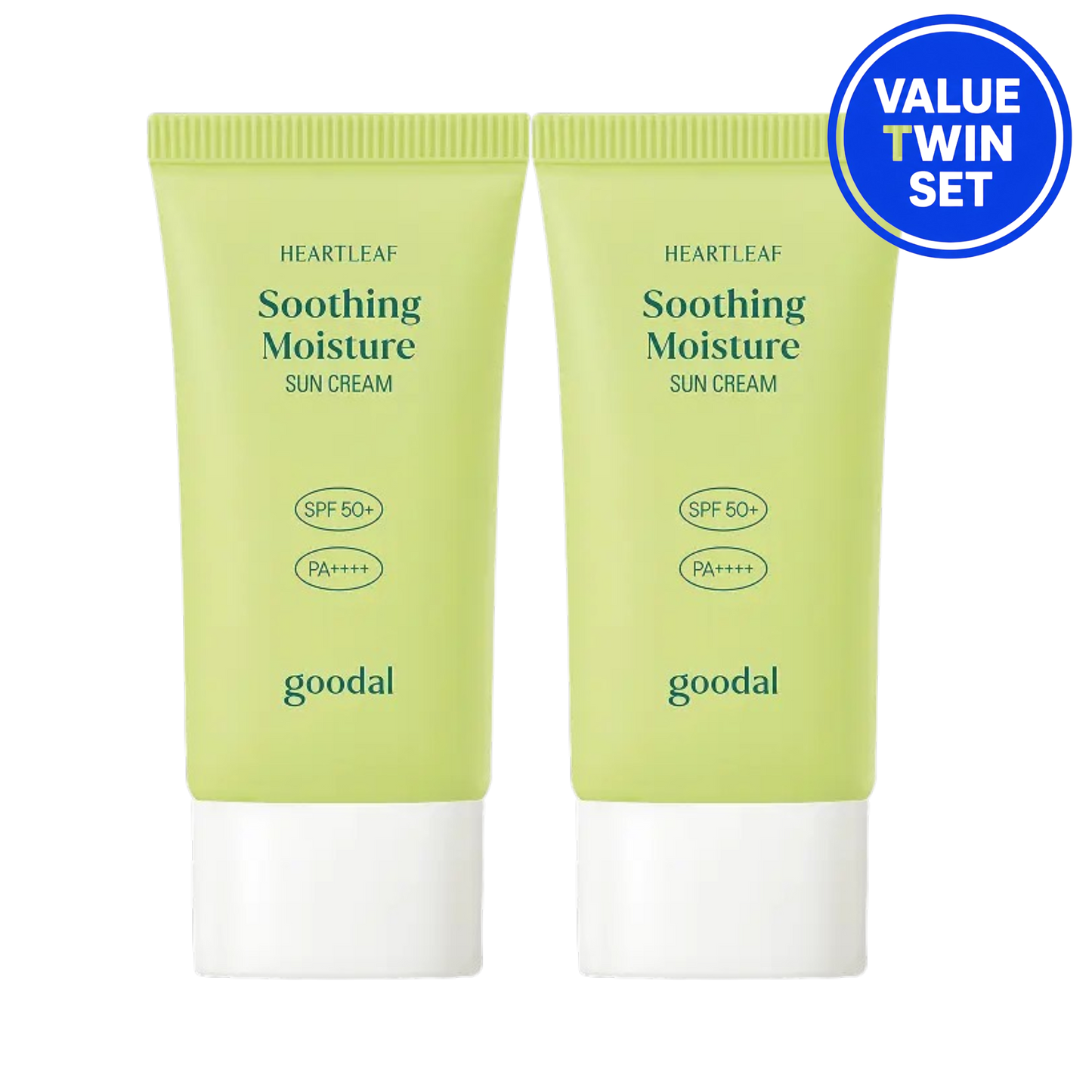 GOODAL Heartleaf Calming Moisture Sun Cream SPF50+ PA++++ 50ml + 50ml Value Twin Set