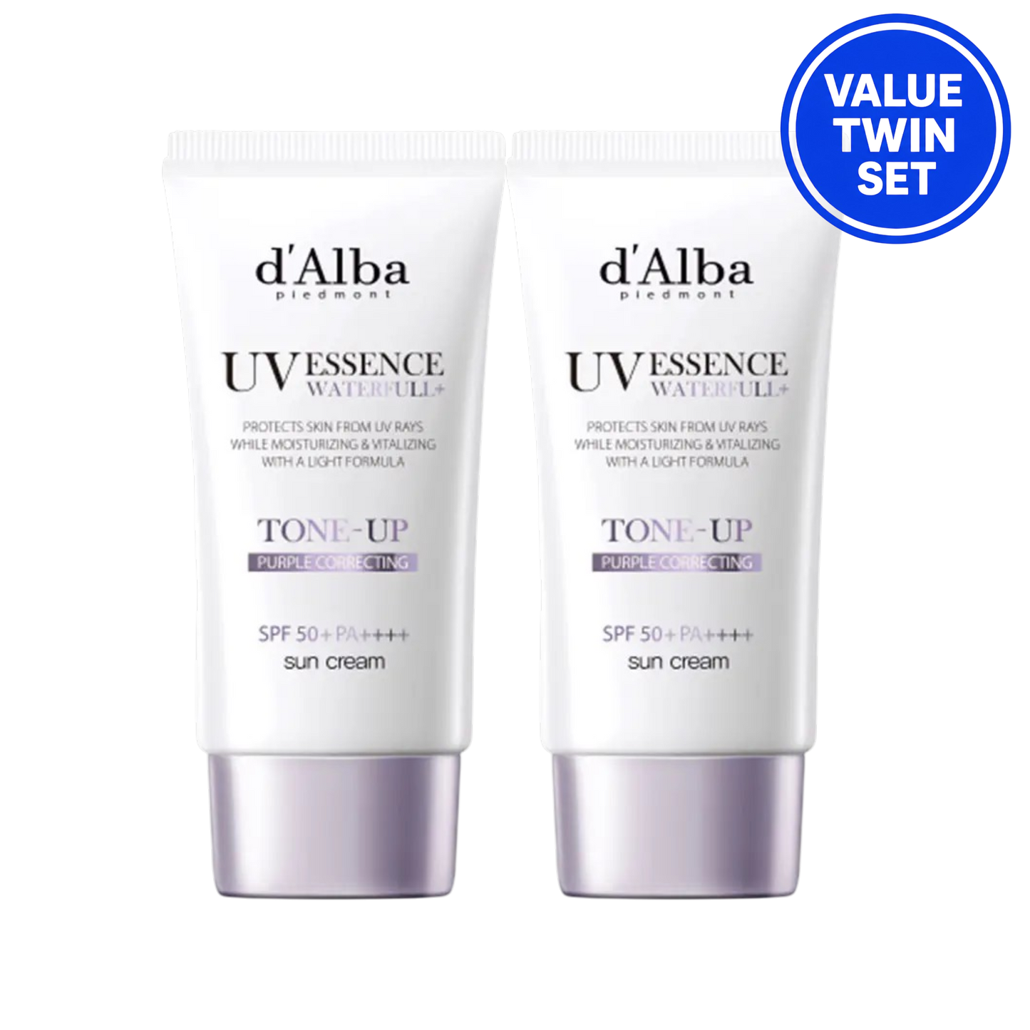 d'Alba Tone-Up Purple Correcting Sun Cream SPF50+ PA++++ 50ML+50ML Twin Value Set