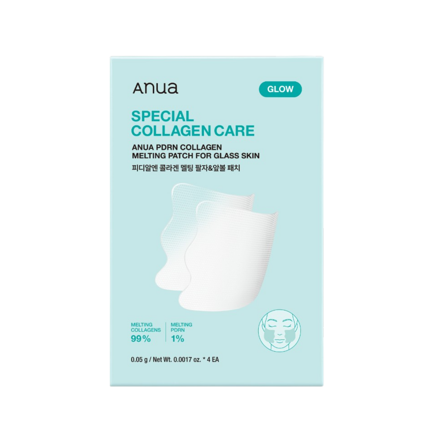 Anua PDRN Collagen Melting Patch for Glass Skin (Forehead & Smile Line) - 4EA