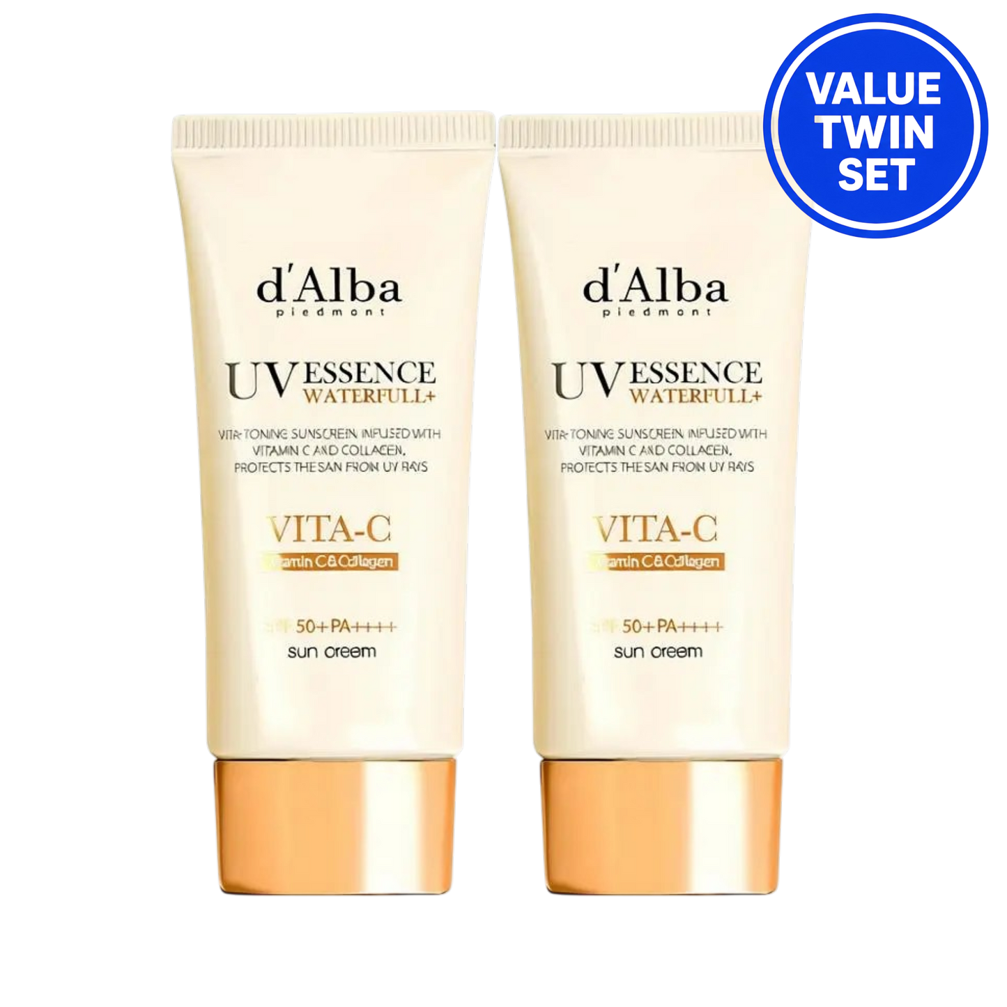 d'Alba Vita-C Vitamin C & Collagen Sun Cream SPF50+ PA++++ 50ml + 50ml Value Twin Set