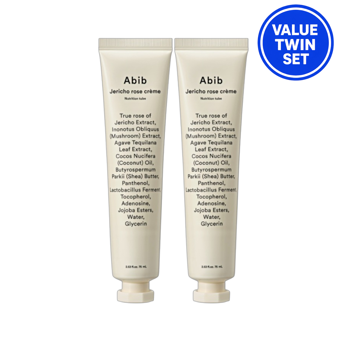 Abib Jericho Rose Cream Nutrition Tube 75ml + 75ml (Value Twin Set)