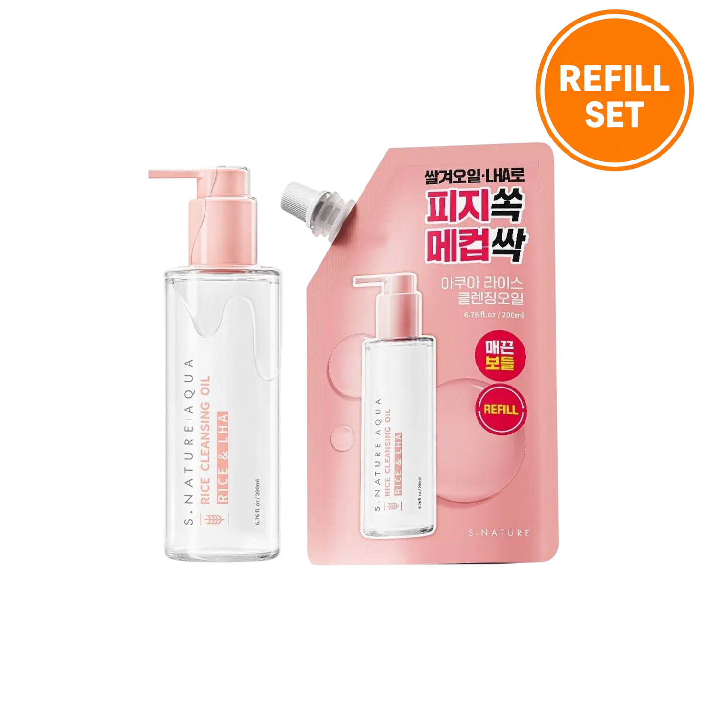 S.NATURE Aqua Rice Cleansing Oil 200ml + 200ml Refill Set