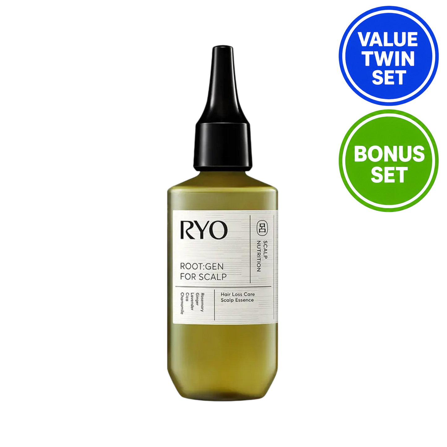RYO Root Gen Anti Hair Loss Scalp Essence 80ml Double Set (+ Shampoo 50ml)