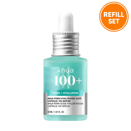 ANUA PDRN HYALURONIC ACID CAPSULE 100 SERUM 30mL + 30mL Refill Set