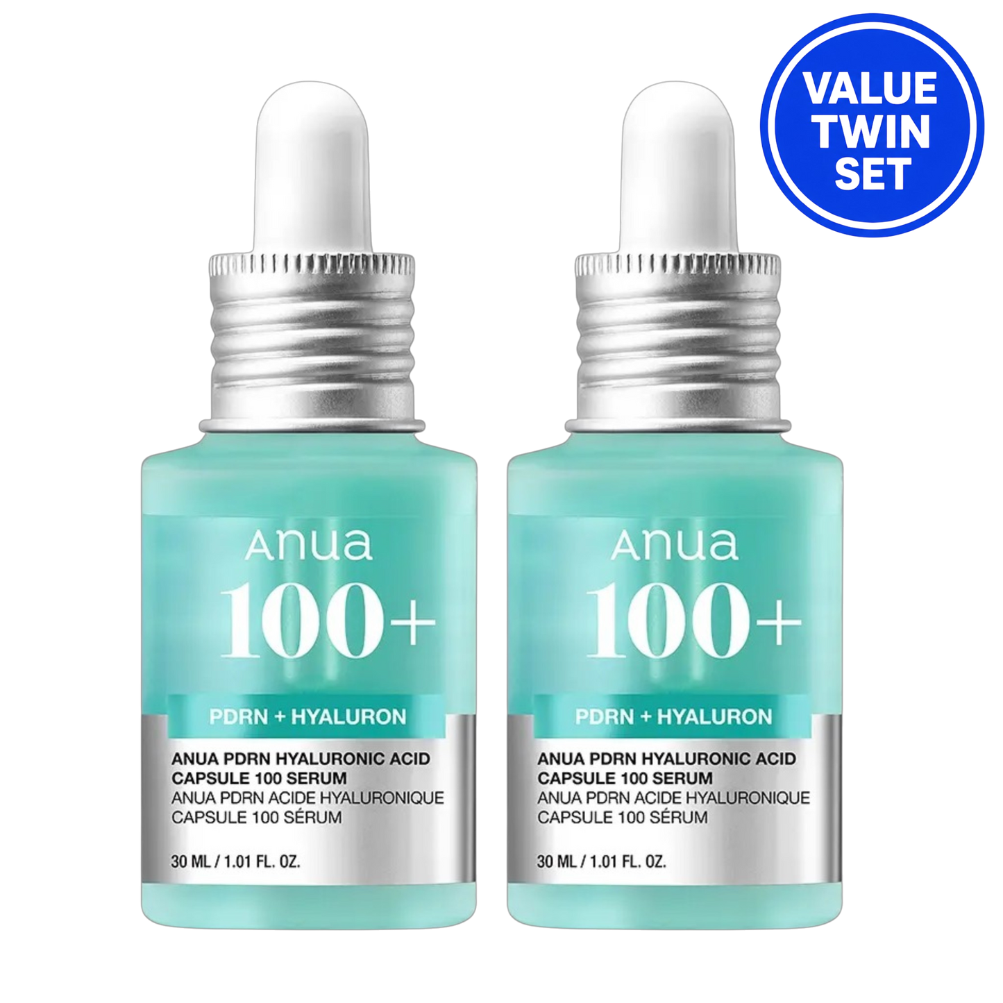 ANUA PDRN HYALURONIC ACID CAPSULE 100 SERUM 30ml + 30ml Value Twin Set