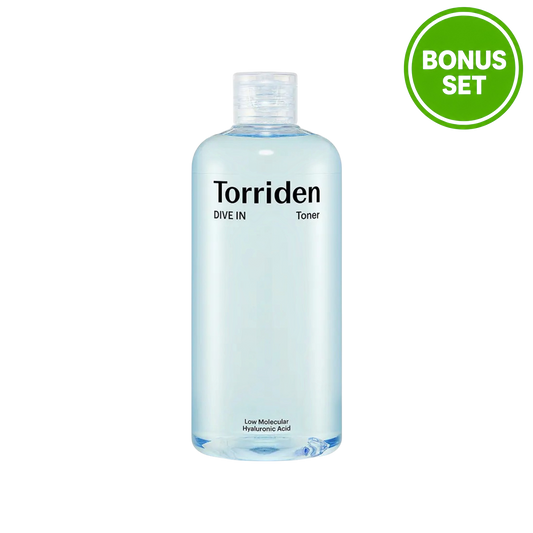 TORRIDEN Dive-In Low Molecular Hyaluronic Acid Toner 500ml + 60 Cotton Pads (Bonus Set)