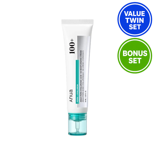 ANUA PDRN Hyaluronic Acid 100 Moisturizing Cream 60ml + 60ml Value Twin Set + PDRN Toner 40ml Bonus