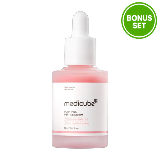 MEDICUBE PDRN PINK PEPTIDE SERUM 30ML + 10ML + 10ML MOISTURIZING CREAM BONUS SET