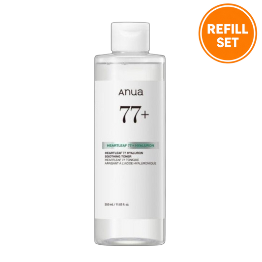 ANUA Heartleaf 77 Hyaluron Soothing Toner 350ml + 350ml Refill Set