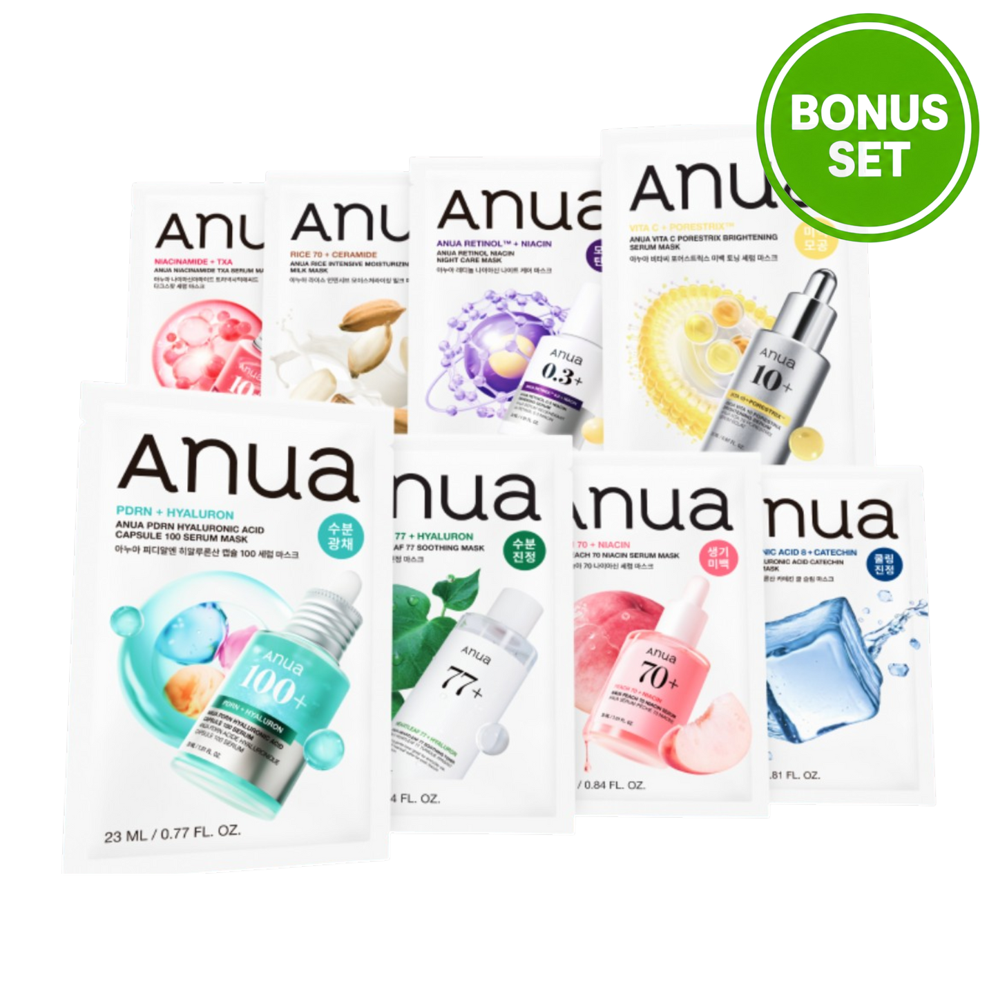 Anua Serum Mask Collection 5 Sheets + 1 Bonus Sheet - 6 Types