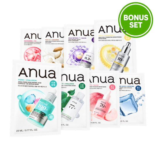 Anua Serum Mask Collection 5 Sheets + 1 Bonus Sheet - 8 Types