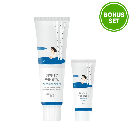 ROUND LAB Birch Juice Moisture Sun Cream SPF50+ PA++++ 50ml + 20ml Moisture Cream Bonus Set