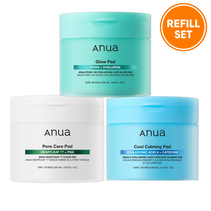 ANUA Pad Full Size + Refill Set - 3 Types (Heartleaf / PDRN / Catechin)