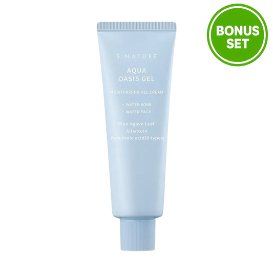 S.NATURE AQUA OASIS GEL MOISTURIZING GEL CREAM 90ML + CALMING PADS (2 SHEETS)