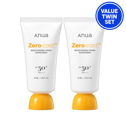 ANUA Zero Cast Moisturizing Finish Sunscreen SPF50+ PA++++ 50ml + 50ml Value Twin Set