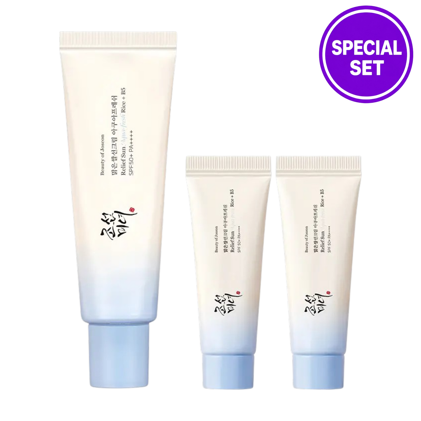 BEAUTY OF JOSEON Relief Sun Aqua-Fresh Rice + B5 Sun Cream SPF50+ PA++++ (50ml + 20ml SPECIAL SET)