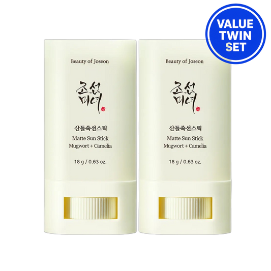 Beauty of Joseon Matte Sun Stick Mugwort + Camelia 18g + 18g Value Twin Set