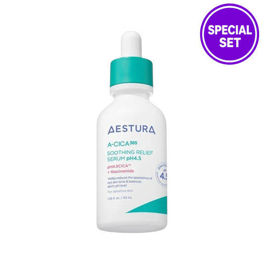 AESTURA A-CICA 365 SOOTHING RELIEF SERUM PH4.5 40ML + 20ML SPECIAL SET