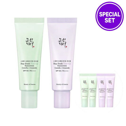 BEAUTY OF JOSEON Stay Fresh Tone-Up Sunscreen 50ml (Purple / Green) + 20ml Special Set
