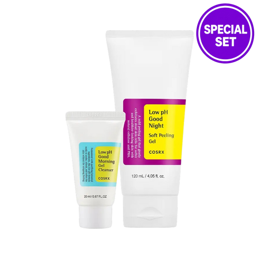 COSRX Low pH Good Night Soft Peeling Gel (120ml) + Low pH Good Morning Gel Cleanser (20ml) Special Set