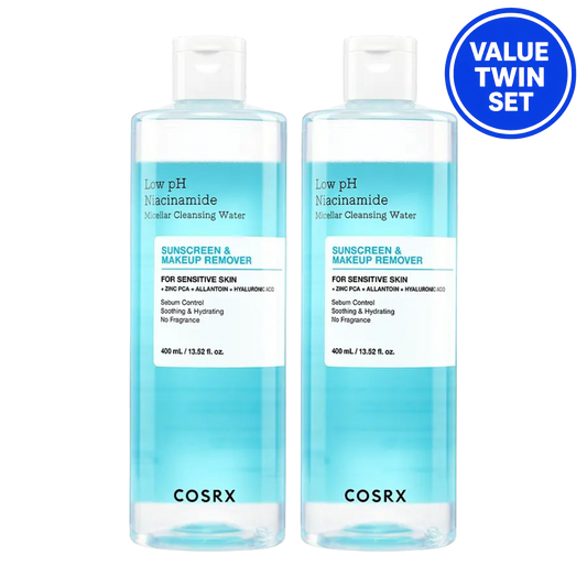 COSRX Low pH Niacinamide Micellar Cleansing Water 400ml + 400ml Value Twin Set