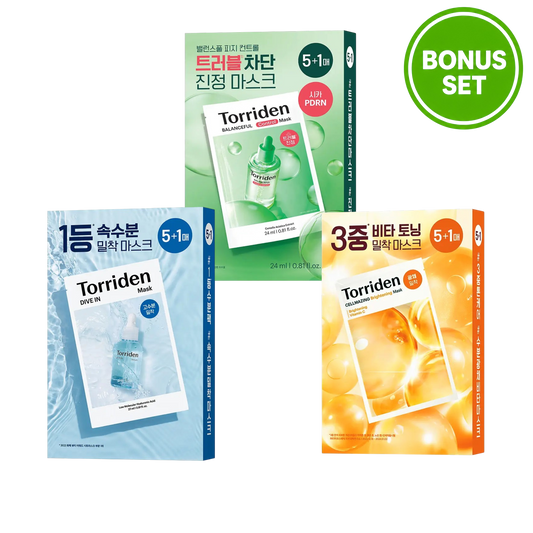 Torriden Sheet Mask Collection 5 Sheets + 1 Bonus Sheet