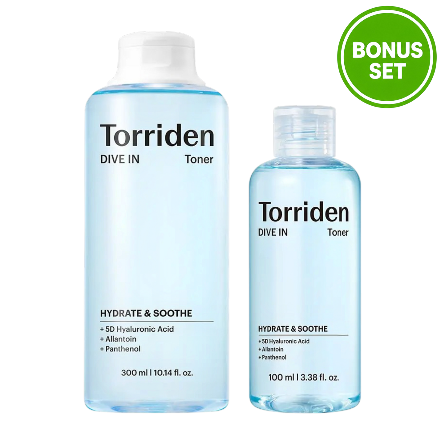 TORRIDEN DIVE-IN LOW MOLECULAR HYALURONIC ACID TONER 300ML + 100ML BONUS SET