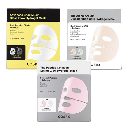 COSRX Hydrogel Mask 3 Sheets (Snail Mucin / Peptide Collagen / Alpha-Arbutin)