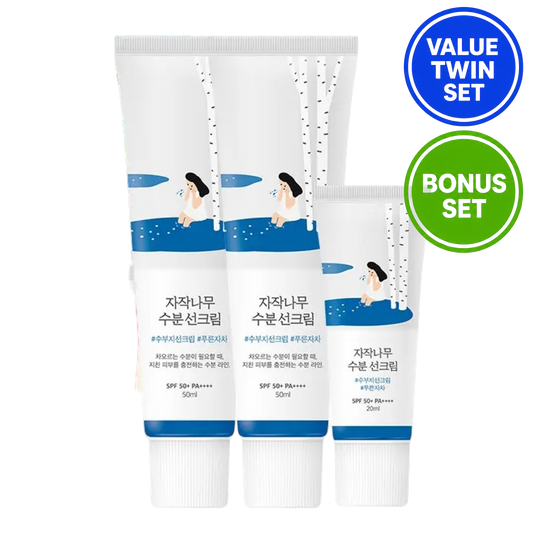 Round Lab Birch Moisturizing Sun Cream SPF50+ PA++++ Set (50ml + 50ml + 20ml) Value Twin Set