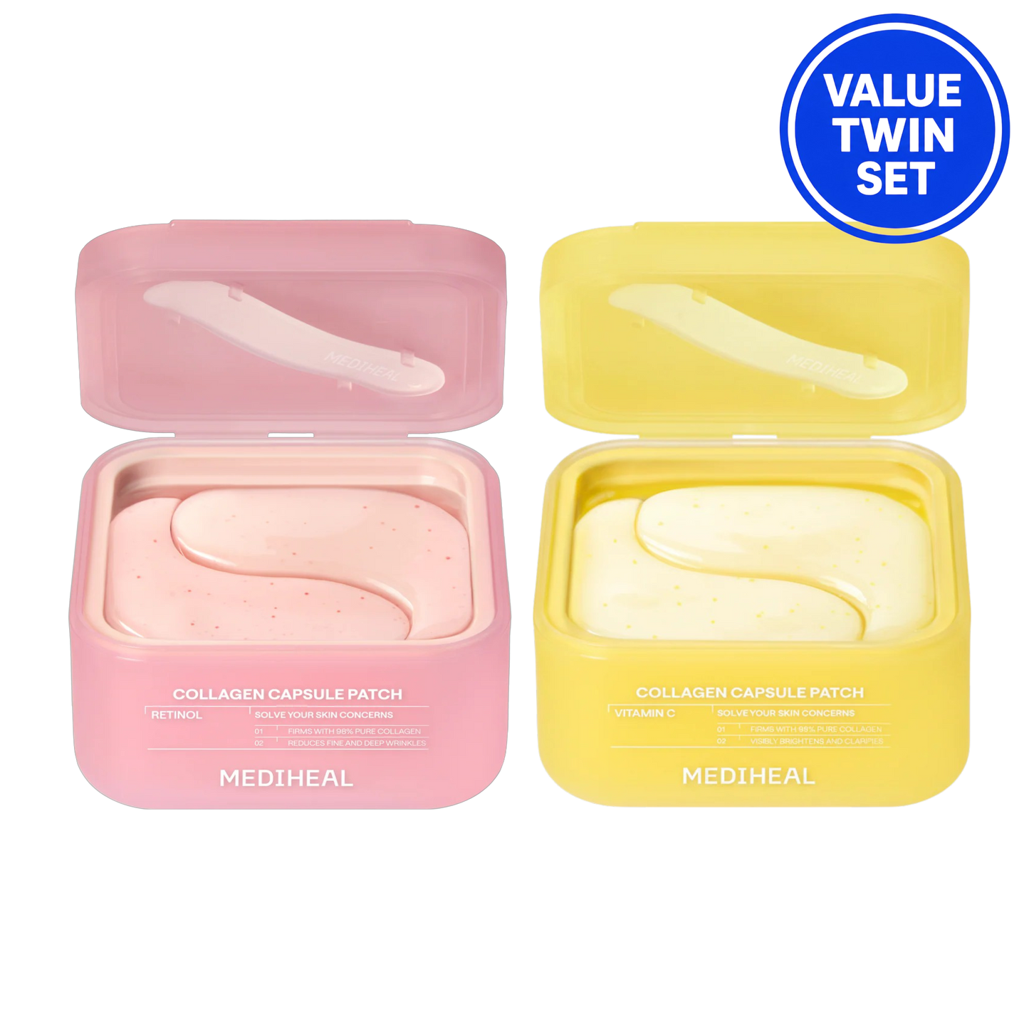 MEDIHEAL Collagen Capsule Patch 60 + 60 Sheets Value Twin Set (Retinol / Vitamin C)