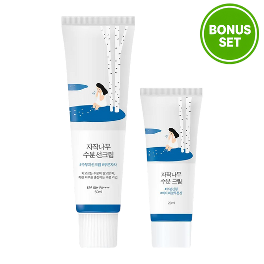 ROUND LAB Birch Juice Moisture Sun Cream SPF50+ PA++++ 50ml + 20ml Moisture Cream Bonus Set