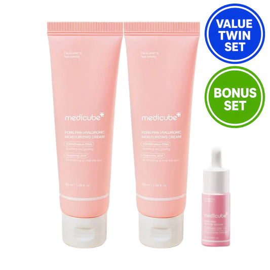 MEDICUBE PDRN Pink Hyaluronic Moisturizing Cream 50ml + 50ml Value Twin Set + Ampoule 10ml Bonus