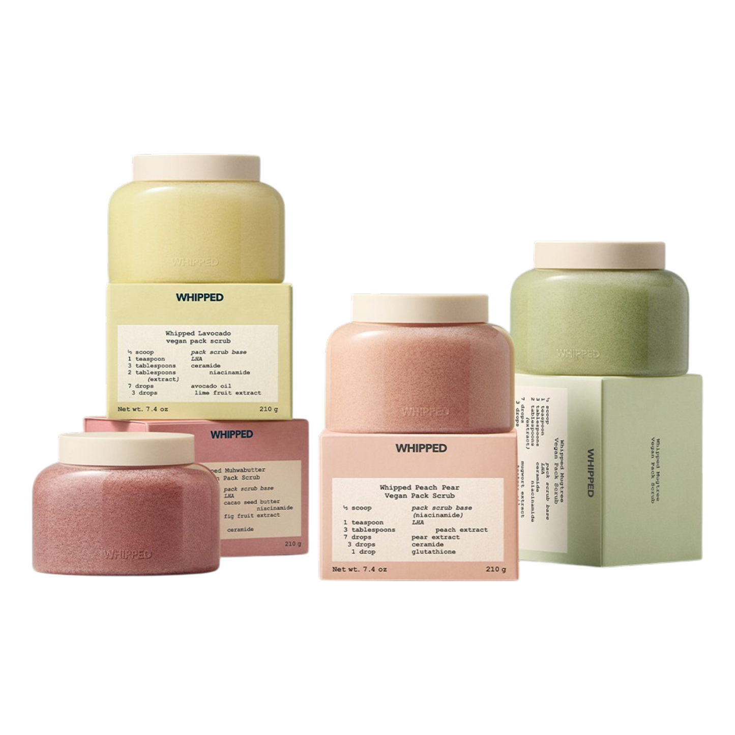 WHIPPED Vegan Pack Scrub 210g (Muhwabutter / Mugtree / Lavocado)